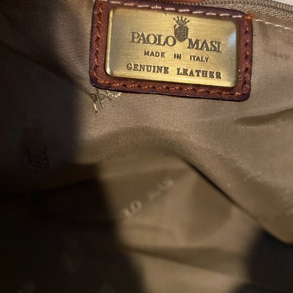 Paolo‎ Masi Genuine Leather Brown Tote Bag Made in Italy 12x13 - Picture 7 of 7